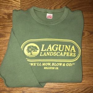 Hollister Long Sleeve Ribbed Graphic Tee Shirt